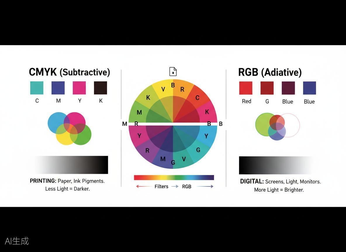 CMYK vs RGB：印刷色彩模式完全詳解