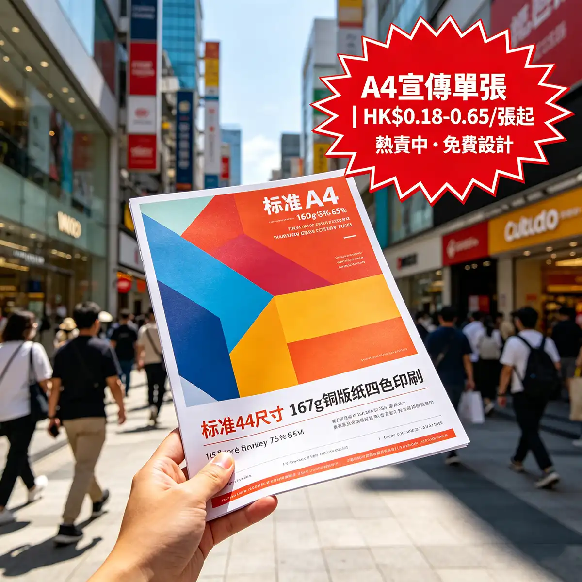 香港A4宣傳單張印刷 | 標準A4尺寸，最常用的宣傳單張規格。157g銅版紙 | ZprintPro智印云