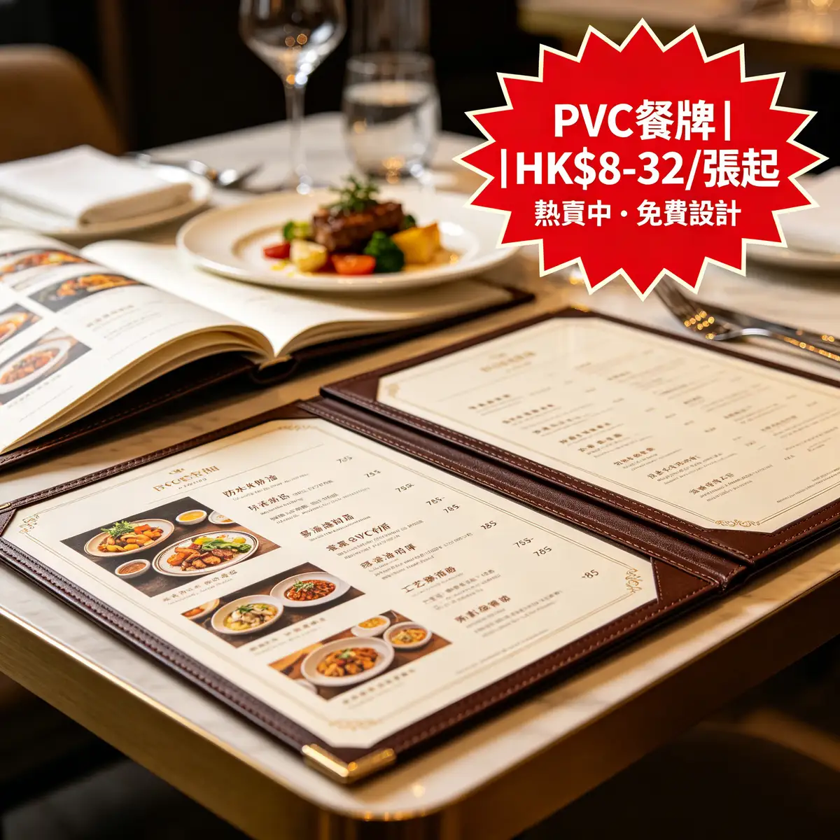 香港PVC餐牌印刷 | 防水防油PVC材質，易清潔耐用。餐廳、咖啡店首選。 | ZprintPro智印云
