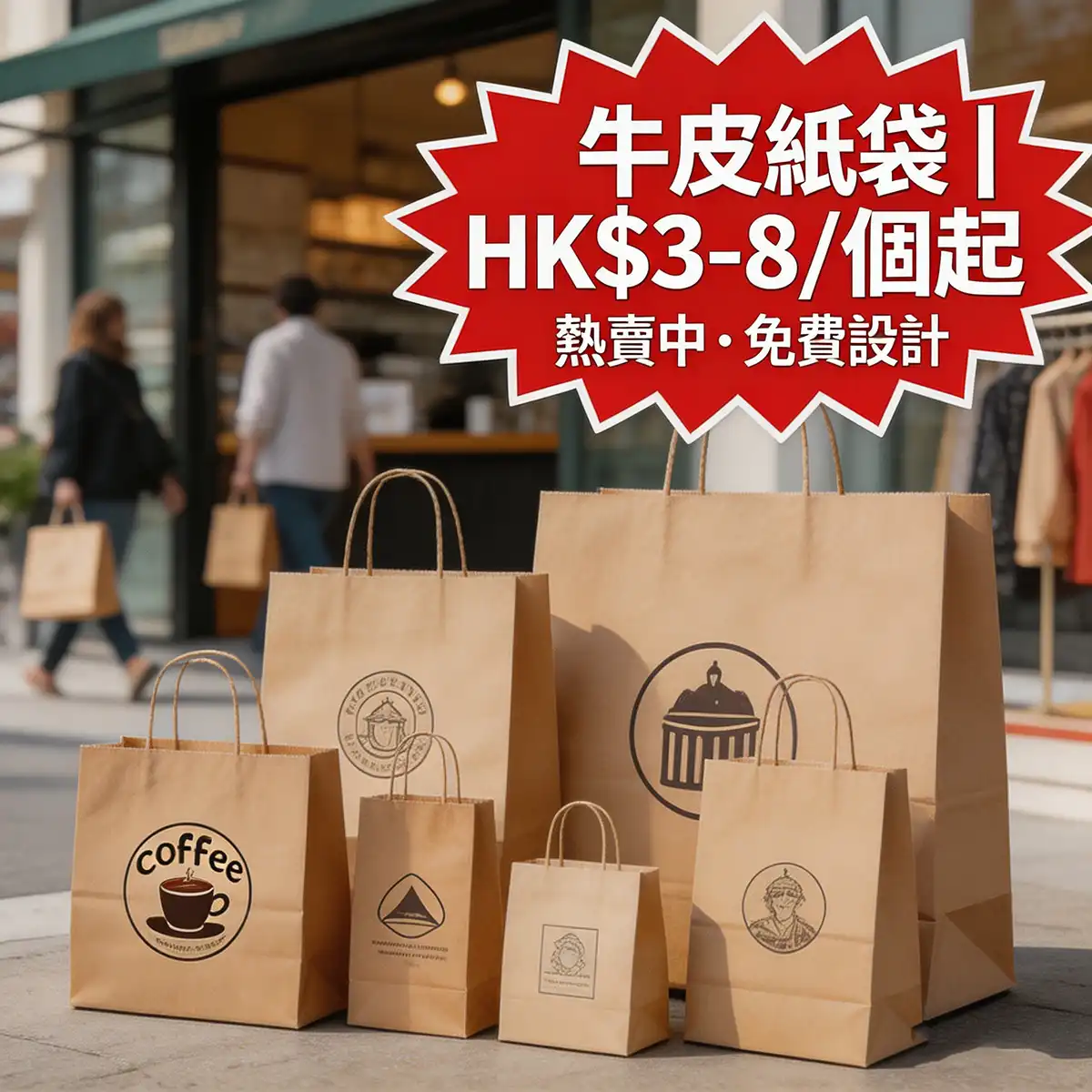 香港牛皮紙袋印刷 | 環保牛皮紙材質，質樸自然，深受消費者喜愛。適合服裝 | ZprintPro智印云