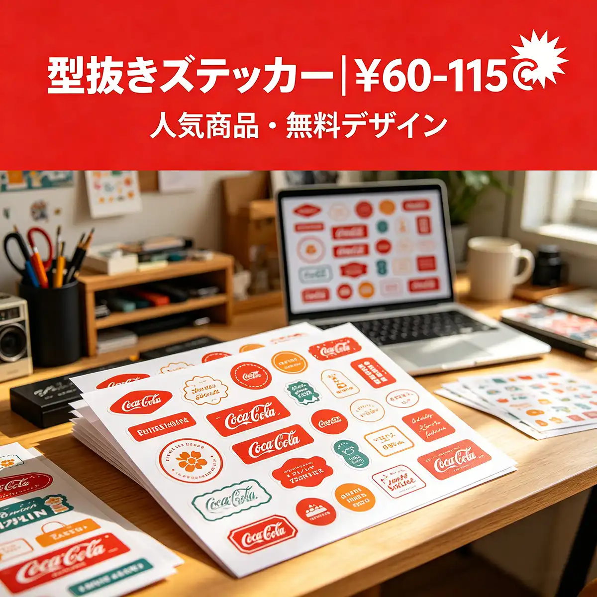 型抜きステッカー