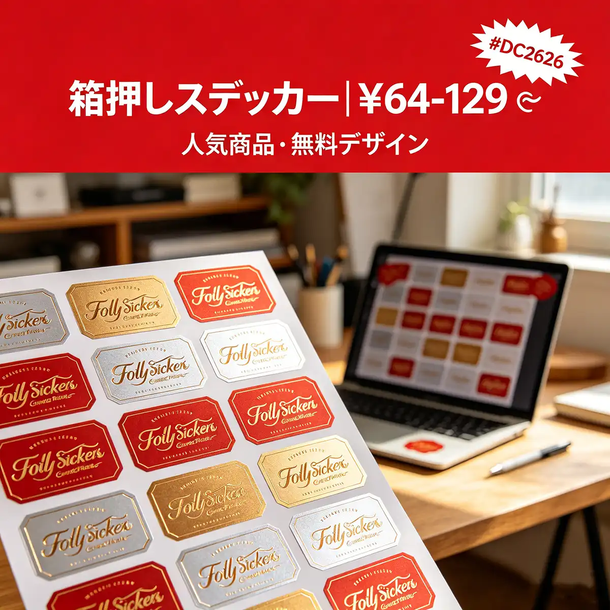 箔押しステッカー