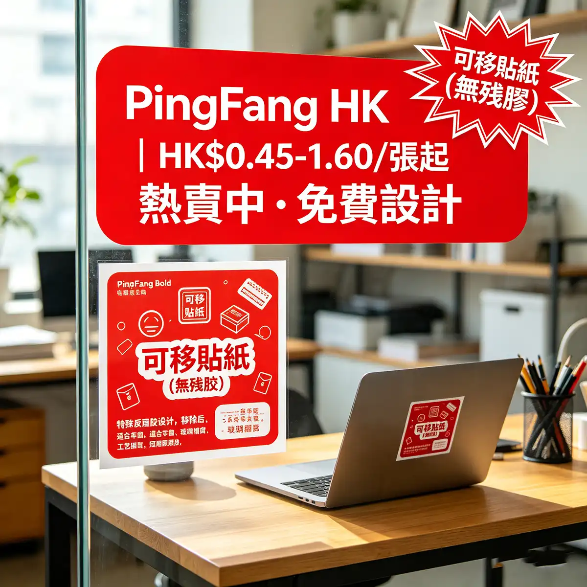 可移貼紙(無殘膠)